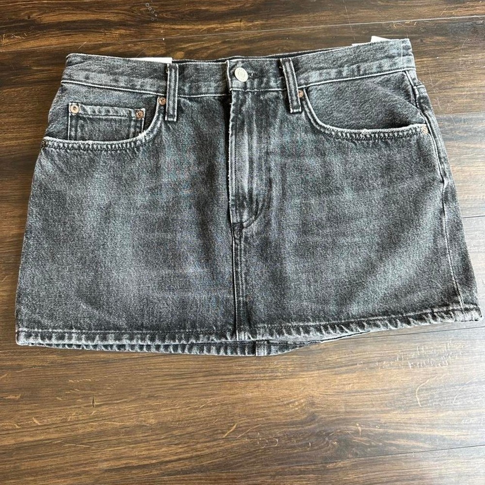 AGOLDE Black Denim Mini Skirt